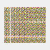 正方形数々のとドットのある色の背景 フリースブランケット (正面(横))