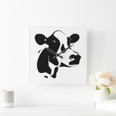 正方形時計牛 スクエア壁時計 (ホーム)