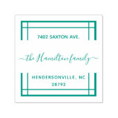 正方形澄んのファミリ名をクリア セルフインキングスタンプ (デザイン)