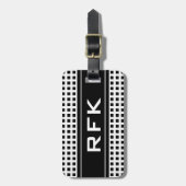 正方形男らし付きのモノグラム旅行荷物タグ ラゲッジタグ (正面縦)