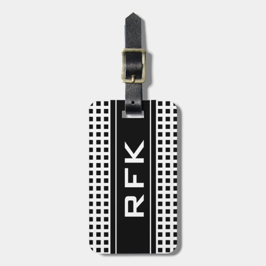 正方形男らし付きのモノグラム旅行荷物タグ ラゲッジタグ (正面縦)