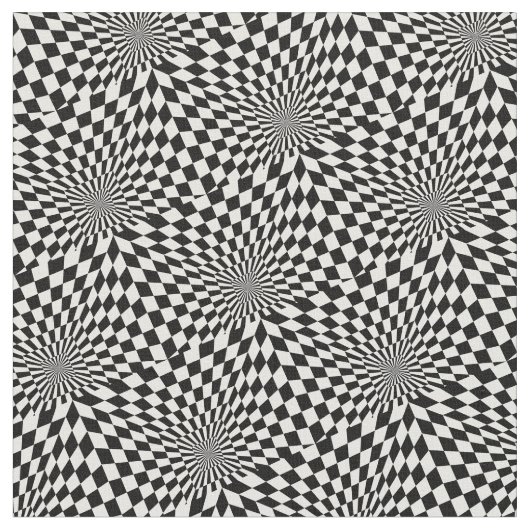 正方形白黒の錯視のチェック ファブリック (クローズアップ)