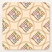 正方形紙コースターカスタムズのロゴプロモーションバルク スクエアペーパーコースター (正面)