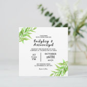 正方形結婚式招待状カードテンプレート 招待状 (スタンド正面)