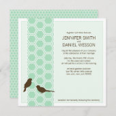 正方形結婚式招待状 |ミントパターン 招待状 (正面/裏面)