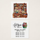 正方形編み物のビジネスまたはエンクロージャカード (正面&裏面)