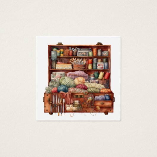 正方形編み物のビジネスまたはエンクロージャカード (正面)