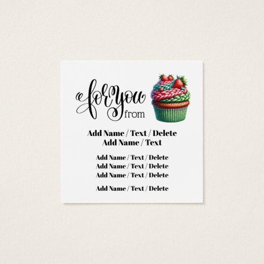 正方形編み物のビジネスまたはエンクロージャカード (裏面)