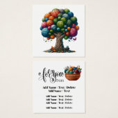 正方形編み物のビジネスまたはエンクロージャカード (正面&裏面)