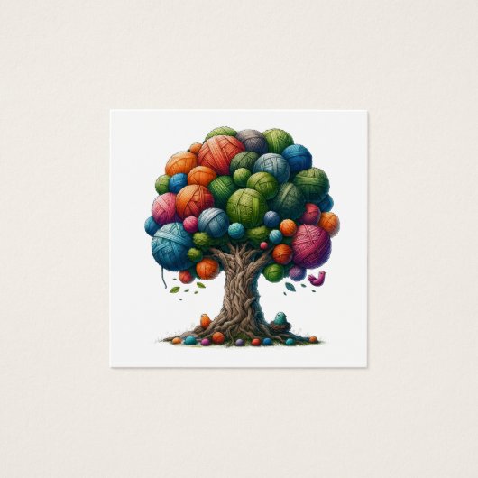 正方形編み物のビジネスまたはエンクロージャカード (正面)