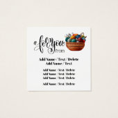 正方形編み物のビジネスまたはエンクロージャカード (裏面)