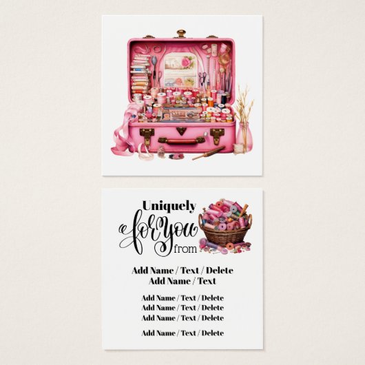 正方形裁縫のビジネスまたはエンクロージャカード (正面&裏面)