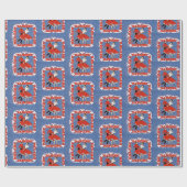 正方形踊りカップルフェイクオンDenim背景 ラッピングペーパー (フラット)