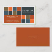 正方形1の白、青及び錆 名刺 (正面/裏面)