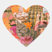 正方形2"正方形、シルバーマイラーのステッチ、アイロン – オン ハートシール (正面)