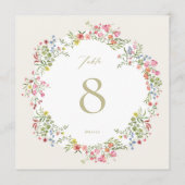 正方形5 x 5フローラ結婚アーチのテーブル番号 (裏面)