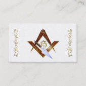 正方形、コンパスおよびこてのビジネスまたはプロフィールカード 名刺 (裏面)