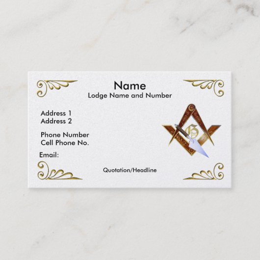 正方形、コンパスおよびこてのビジネスまたはプロフィールカード 名刺 (正面)