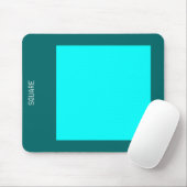 正方形 – シアンとモスグリーン マウスパッド (マウス)