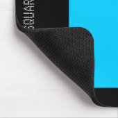 正方形 – スカイブルーとブラック マウスパッド (コーナー)