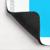 正方形 – スカイブルーとホワイト マウスパッド (コーナー)