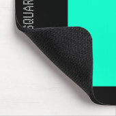 正方形 – ターコイズと白 マウスパッド (コーナー)