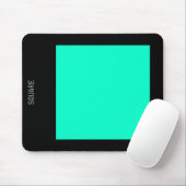 正方形 – ターコイズと白 マウスパッド (マウス)
