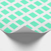 正方形 – ターコイズオン白 ラッピングペーパー (角)