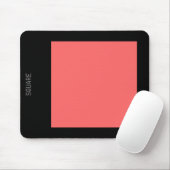 正方形 – トロピカルピンクとブラック マウスパッド (マウス)