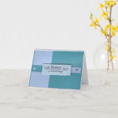 正方形/ドット誕生日カード カード (黄色い花)