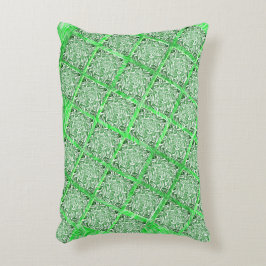 正方形、フェイクタイル、フェイクグリーンの葉 アクセントクッション