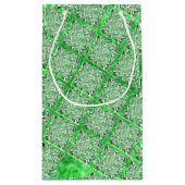 正方形、フェイクタイル、フェイクグリーンの葉 スモールペーパーバッグ (裏面)