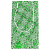 正方形、フェイクタイル、フェイクグリーンの葉 スモールペーパーバッグ (正面)