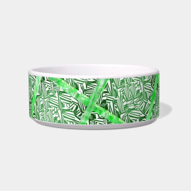 正方形、フェイクタイル、フェイクグリーンの葉 ボウル (正面)