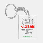 正方形(両面の) Keychain キーホルダー (正面左)