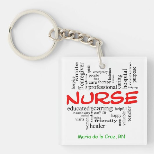 正方形(両面の) Keychain キーホルダー (正面)