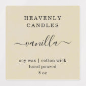 正方形 – 完全に編集可能なキャンドルステッカーラベル ラベル (デザイン1)