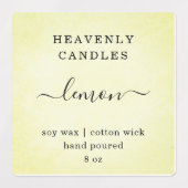 正方形 – 完全に編集可能なキャンドルステッカーラベル ラベル (デザイン2)