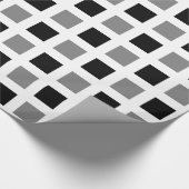 正方形 – 白の白黒 ラッピングペーパー (角)