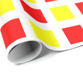 正方形 – 白の赤と黄色 ラッピングペーパー (ロールコーナー)