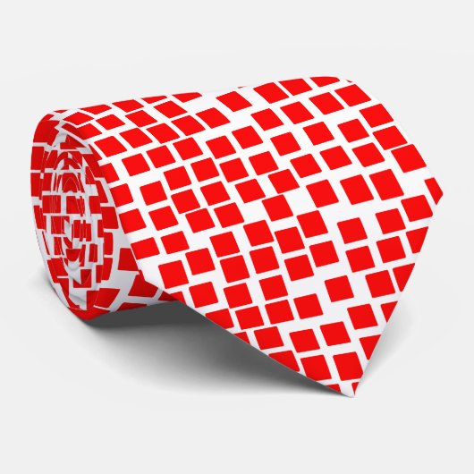 正方形 – 白の赤 ネクタイ (ロール)