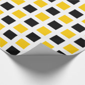 正方形 – 白の黒と琥珀 ラッピングペーパー (角)