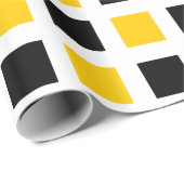 正方形 – 白の黒と琥珀 ラッピングペーパー (ロールコーナー)