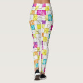 正方形、長方形、ダイヤモンドのシームレスなパターン レギンス (裏面)