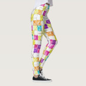 正方形、長方形、ダイヤモンドのシームレスなパターン レギンス (右)