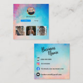 正方形、2.5インチx 2.5インチ名刺 スクエア名刺 (正面/裏面)