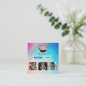 正方形、2.5インチx 2.5インチ名刺 スクエア名刺 (スタンド正面)