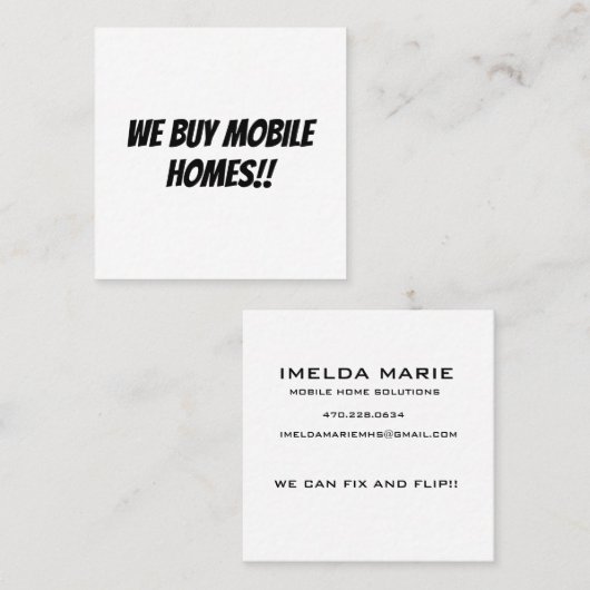 正方形、2.5インチx 2.5インチ名刺 スクエア名刺 (正面/裏面)