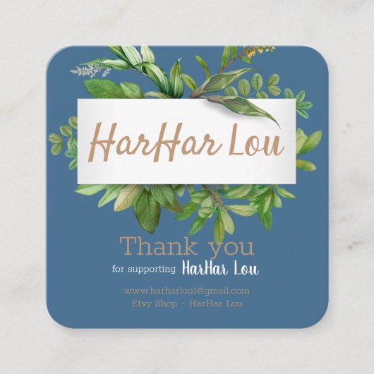 正方形、2.5インチx 2.5インチ名刺 スクエア名刺 (正面)