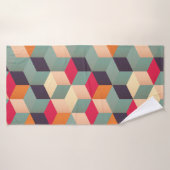 正方形iを使用した幾何学的シームレスカラフルパターン バスタオル (バスタオル)